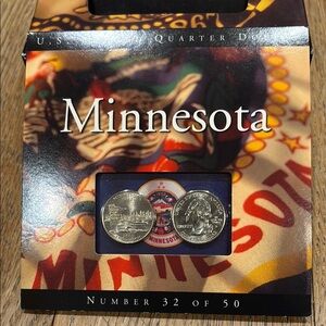 2005 Minnesota State Quarter Display with Two Quarters PD